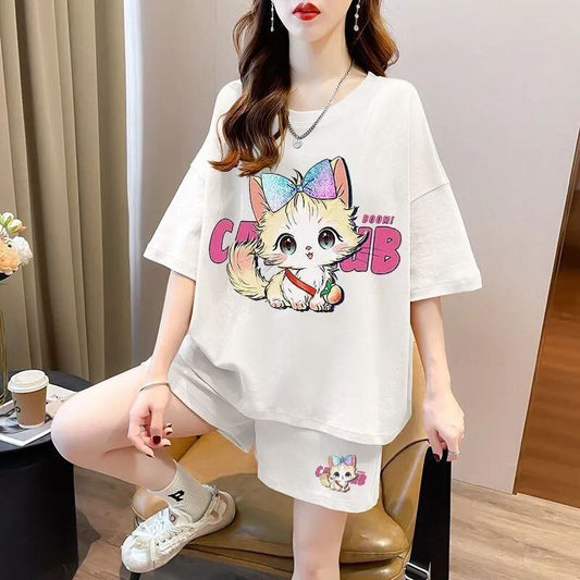 絶対欲しい カジュアル 夏に嬉しい機能付き 半袖Ｔシャツⅹパンツセット全4色<F-11268>
