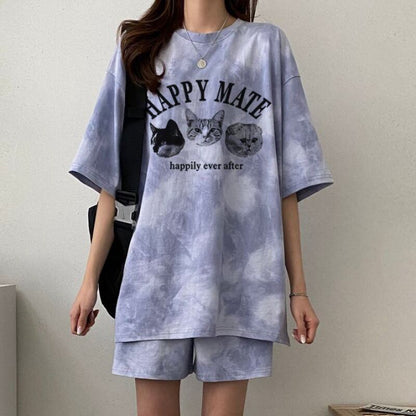 超人気 着心地良い どんな体型にも適合 カジュアル 全5色 半袖 Tシャツ ショートパンツ セットアップ ＜F-9268＞
