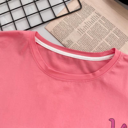 新商品 プリント ファッション ゆったり 全4色 半袖 Tシャツ＜F-11443＞
