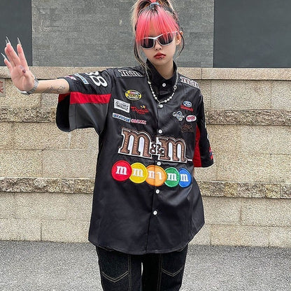 【半額！期間限定！！】定番シンプル  主役級  美人度アップ   売れ筋  全2色 男女兼用 ロゴプリント 半袖シャツ F-13033