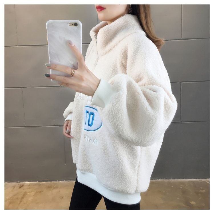 女子マスト暖かいハイネックボアトレーナー全2色スウェット<F-4662>