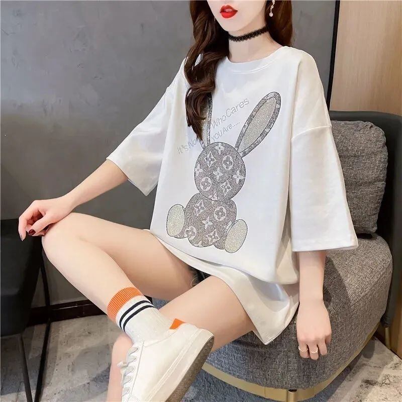 新商品 プリント ファッション ゆったり 全4色 半袖 Tシャツ＜F-8706＞