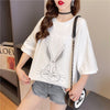 美人度アップ   ビジュー Tシャツ 三色 ゆったり半袖＜F-2945＞