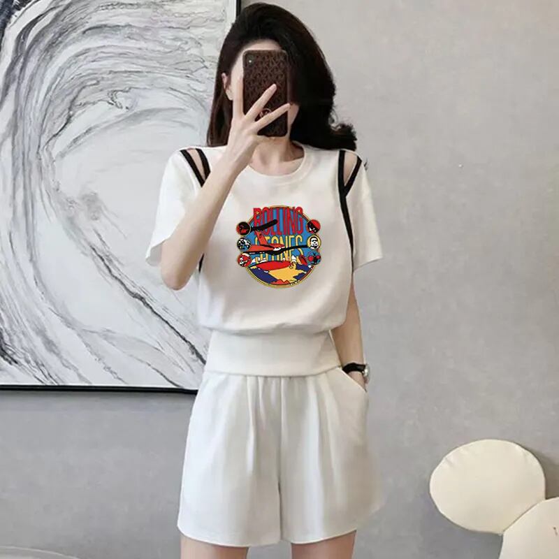 大人可愛い カジュアル 夏に嬉しい機能付き 半袖Ｔシャツⅹパンツセット全4色<F-11194>