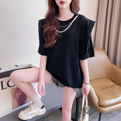 売り切れ必至 簡潔 個性派 ファッション 全3色 半袖Tシャツ<F-8514>