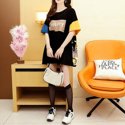 話題沸騰中   オシャレ 体型カバー 着せ 半袖 Tシャツ ＜F-1969＞