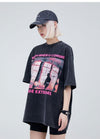 タイドブランド   ロックアメリカンストリートレタープリント半袖Tシャツ<F-2903>