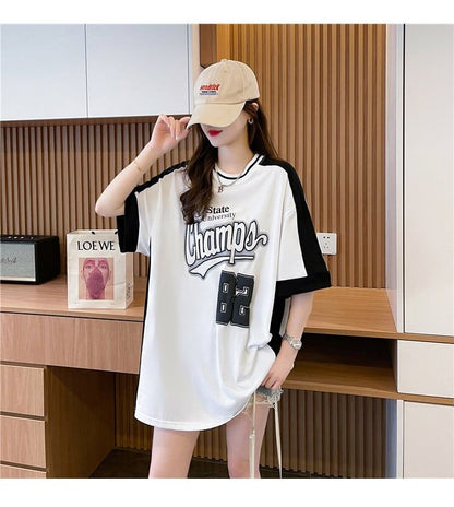 絶対流行 一目惚れ 個性的なデザイン 2色選択可 プリント Tシャツ カットソー＜F-8279＞