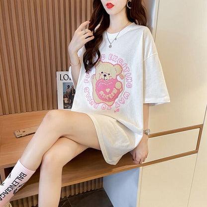 美人度アップ 好感度UP 海外トレンド カジュアル 全3色 半袖 Tシャツ ＜F-11641＞