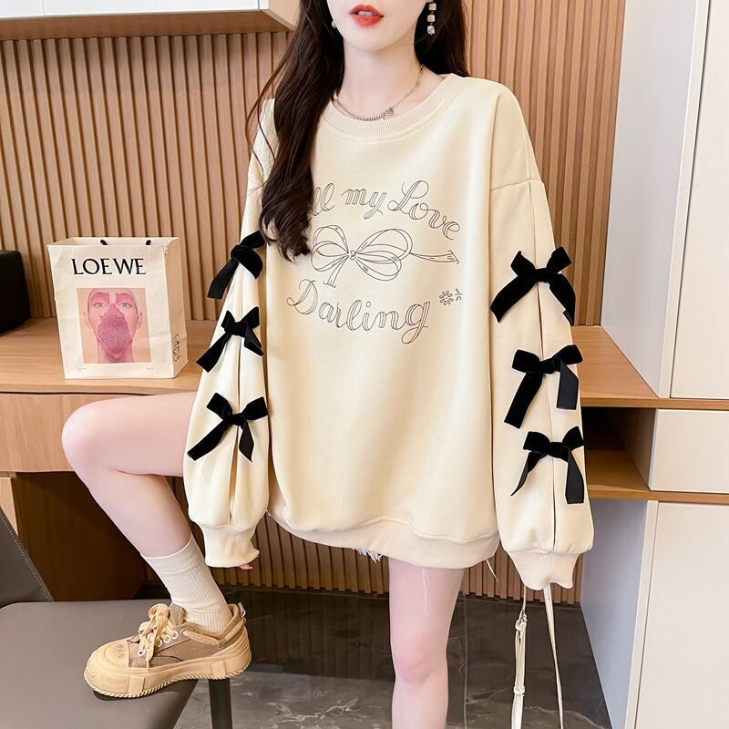 目を奪われる キュート 美人度アップ リボン 全2色 パーカー＜F-9631＞