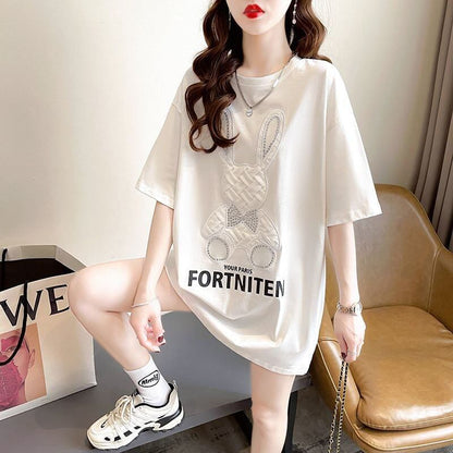 新商品 プリント ファッション 切り替え 全2色 半袖Tシャツ＜F-8612＞