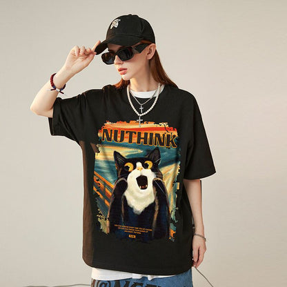 絶対欲しい デザイン性抜群 売り切れ必至 ファッション プリント 4色選択 半袖Tシャツ＜F-9293＞