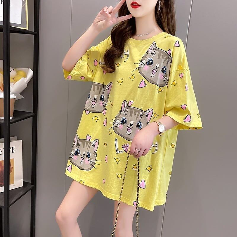 オシャレ度満点   一目惚れ Tシャツ カットソー＜F-3482＞