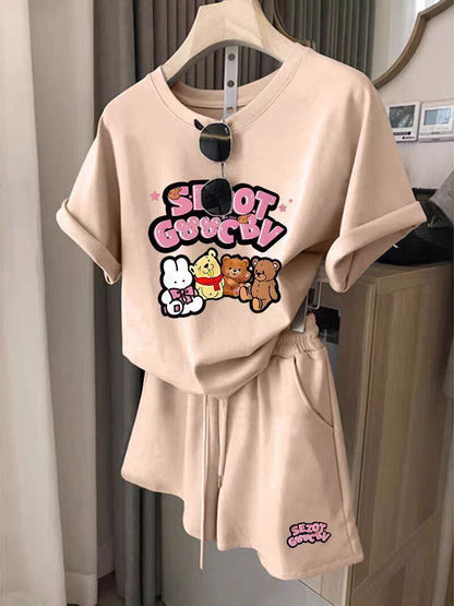 カジュアル 半袖 全４色 Tシャツ ショートパンツ セットアップ ＜F-11598＞