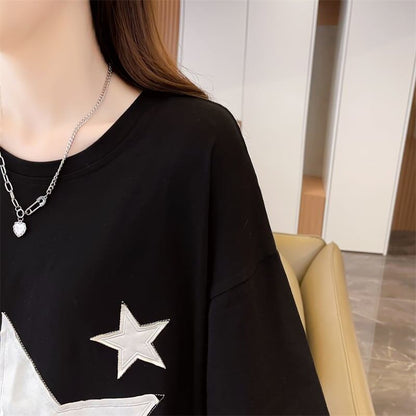 新作   おしゃれな星柄Tシャツ