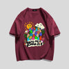 スタイルアップ効果抜群 キュート カジュアル ルーズ プリント全6色 半袖TシャツF-8970