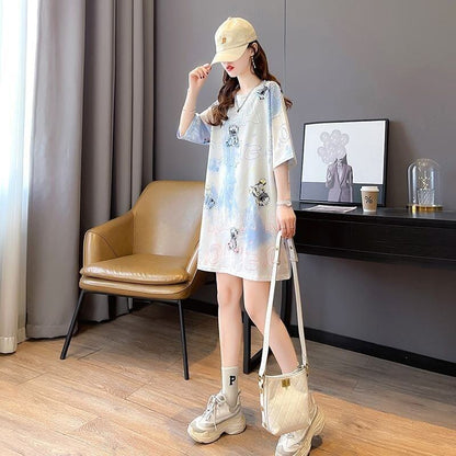 大好評   クマ柄 Tシャツ ゆったり半袖 ＜F-3990＞