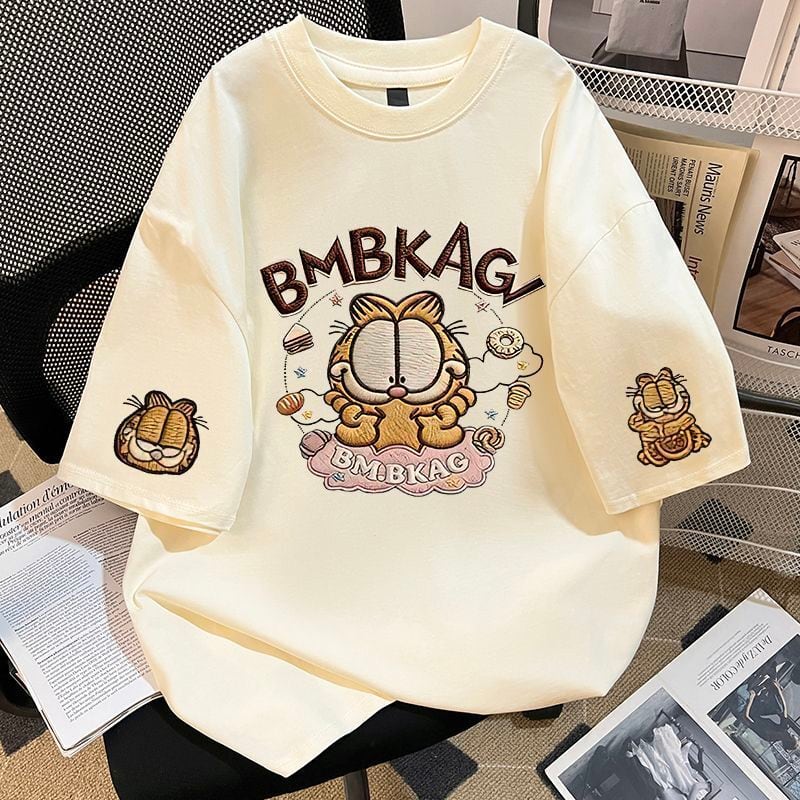 美人度アップ  4色展開 ユニセックス ロゴプリント Tシャツ<F-13049>