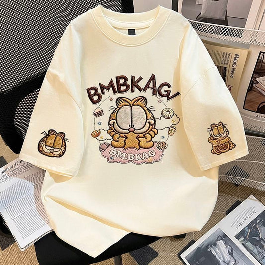 美人度アップ  4色展開 ユニセックス ロゴプリント Tシャツ<F-13049>
