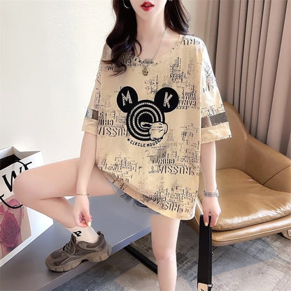 デザインセンス重工業ホットダイヤモンドパーソナライズされた漫画半袖Tシャツ、夏の新しいスタイル<F-2924>