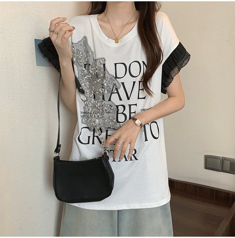 大好評 特別デザイン 着回し力抜群 ゆったり 全2色 半袖Tシャツ＜F-8826＞