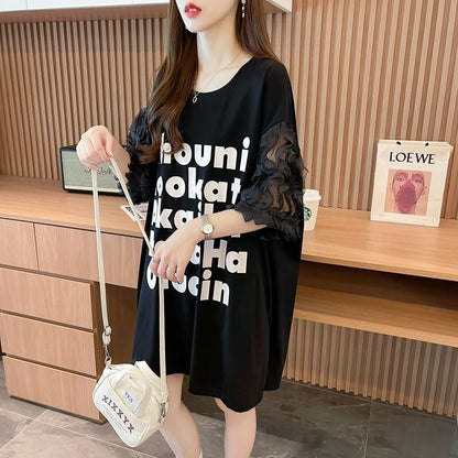 ファッション 切り替え 個性派 プリント 3色選択 半袖Tシャツ＜F-8548＞