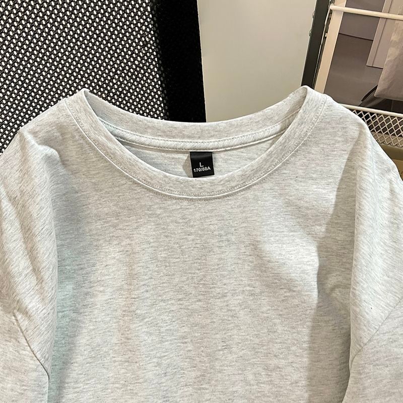 ゆったり 4色展開 ユニセックス ロゴプリント ダメージ加工Tシャツ<F-13048>