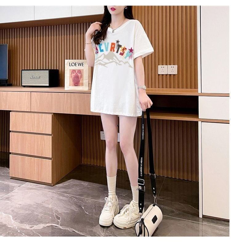 デザイン性と素材感を兼ね備えたゆったり半袖Tシャツ<F-2948>