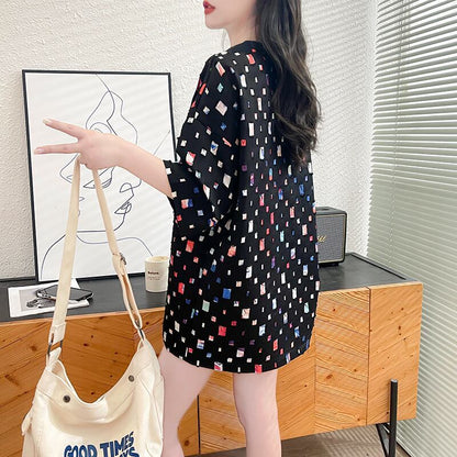 着回し力抜群 カジュアル 個性派 ゆったりトップス 半袖Tシャツ 全2色＜F-8263＞