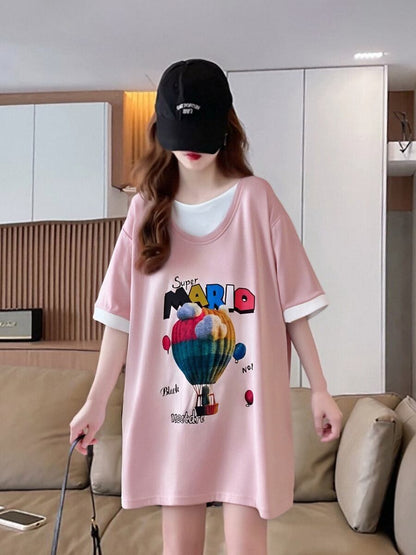 定番シンプル 売り切れ必至 美人度アップ 着回し力抜群 全5色 半袖Tシャツ<F-11376>