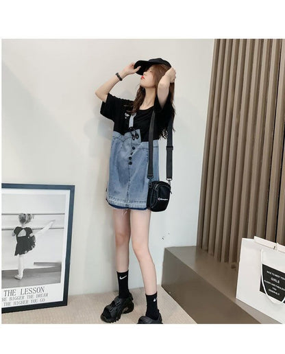 個性的なデザイン 2色選択可 一目惚れ レイヤード風 Tシャツ カットソー＜F-8286＞