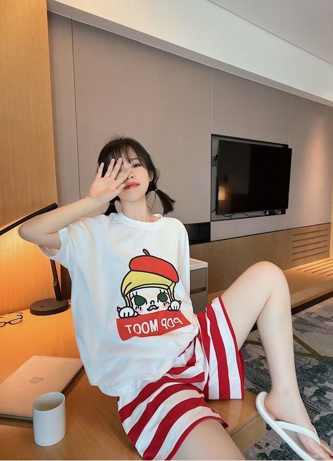 夏に嬉しい機能付き パジャマ 真夏も快適 全2色 半袖トップスⅹショートパンツセットF-9183