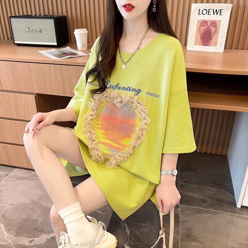 絶対欲しい プリント ロゴ ゆったり 3色半袖Tシャツ＜F-8315＞