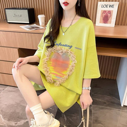 絶対欲しい プリント ロゴ ゆったり 3色半袖Tシャツ＜F-8315＞
