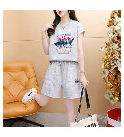 今季マストバイ ファッション カジュアル 半袖Ｔシャツⅹパンツセット全3色 <F-8265>