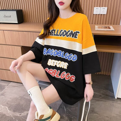 キュート 早い者勝ち 絶対流行 カジュアル 2色選択 Tシャツ<F-11134>