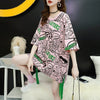 超人気 アバンギャルド 個性派 ラウンドネック プリント全2色 半袖Tシャツ<F-8720>