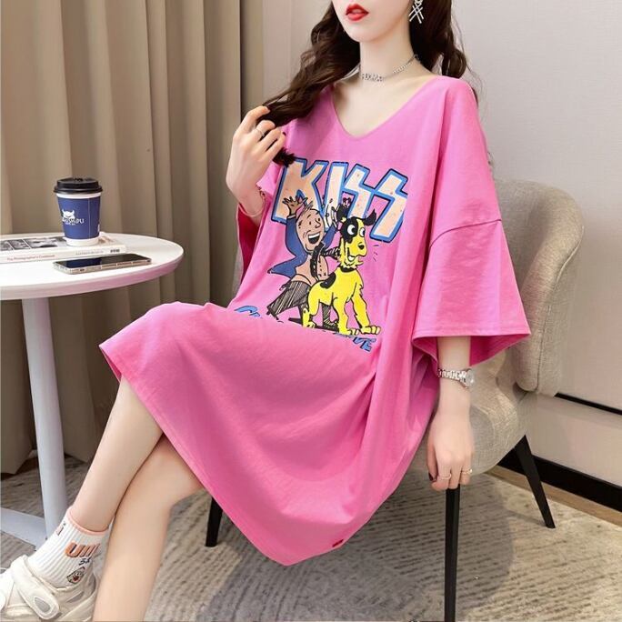 ファッション ゆったり プリント 全4色 半袖 Tシャツ＜F-11518＞