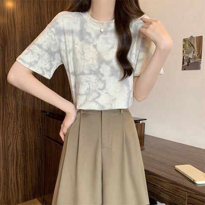 着回し力抜群 ホットダイヤモンド 定番シンプル 全2色 半袖Tシャツ カットソー ＜F-8591＞
