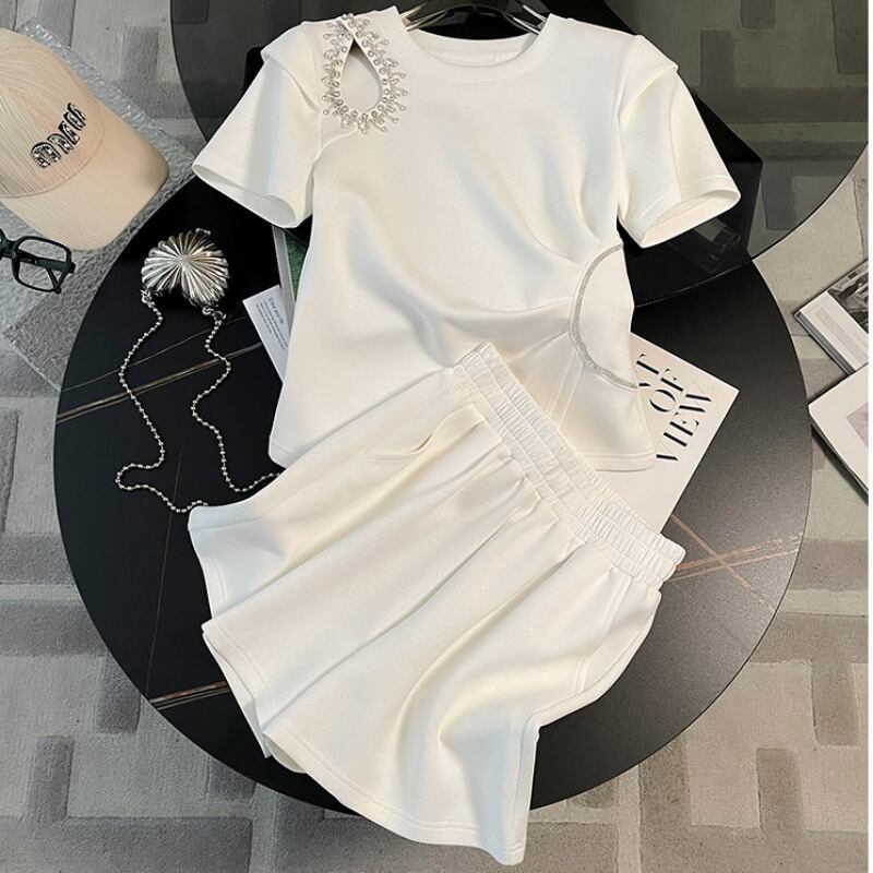 今季マストバイ 個性派 ファッション 半袖Ｔシャツⅹパンツセット<F-11568>