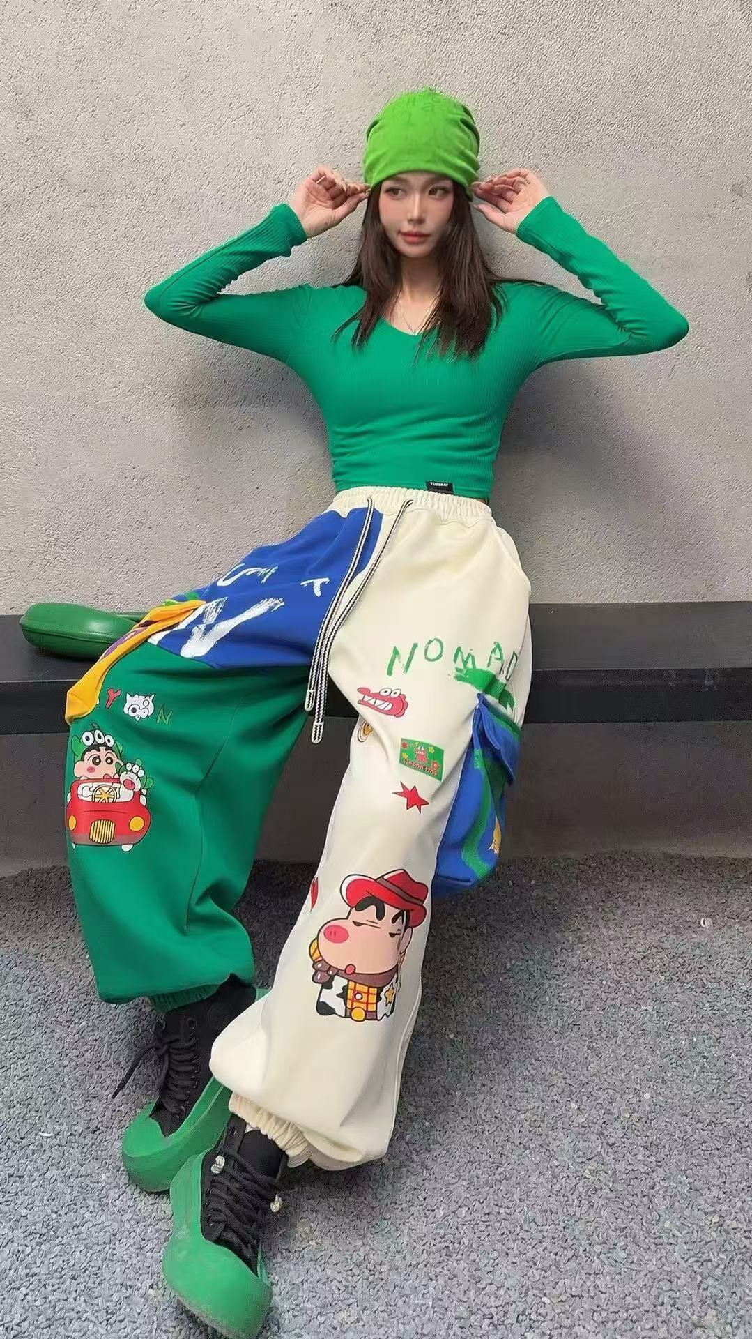 切り替え デザイン 2色 スウェット ジョガーパンツ F-12266