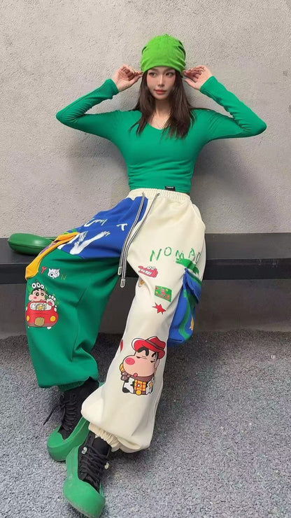 切り替え デザイン 2色 スウェット ジョガーパンツ F-12266