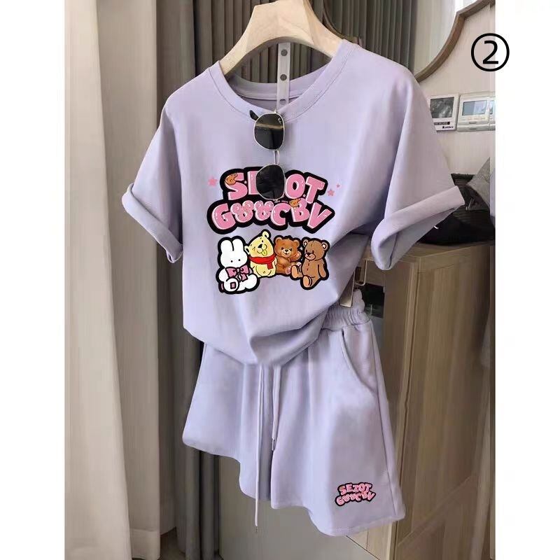 カジュアル 半袖 全４色 Tシャツ ショートパンツ セットアップ ＜F-11598＞