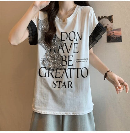 大好評 特別デザイン 着回し力抜群 ゆったり 全2色 半袖Tシャツ＜F-8826＞