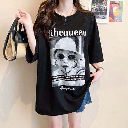 話題沸騰中 レース アバンギャルド 切り替え ホットダイヤモンド 3色選択 半袖Tシャツ＜F-8547＞