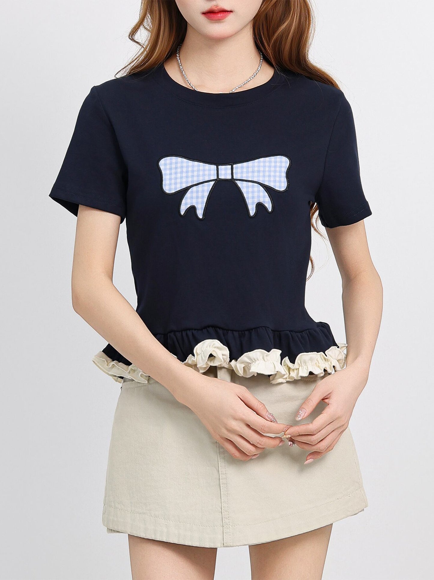 売れ筋 大好評 エレガント 好感度UP カジュアル Tシャツ＜F-12081＞