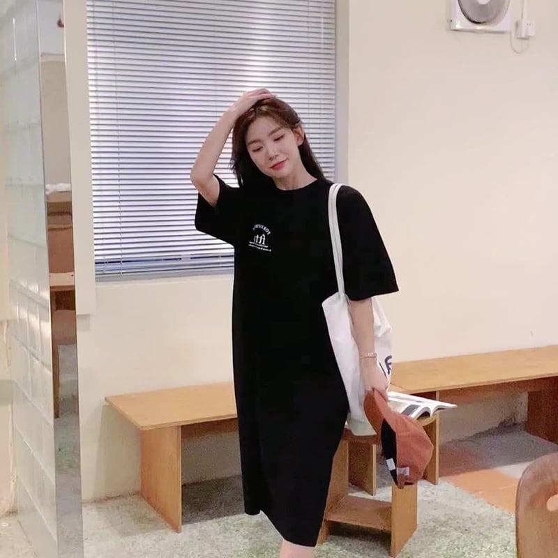 美人度アップ プリント チャーミング Tシャツ カットソー ワンピース＜F-3602＞