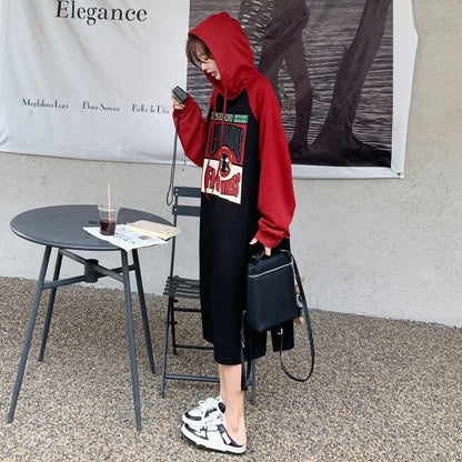 【半額！期間限定！！】着?せ   前ロゴフード付きロングラグランパーカ＜F-4476＞