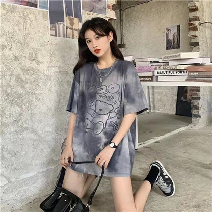 期間限定 個性派 超人気 絞り染め ゆったり 3種選択可 半袖 Tシャツ＜F-8773＞