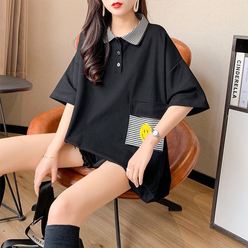 カジュアル 3色選択可 お洒落 ストライプ Tシャツ カットソー＜F-3068＞